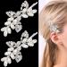2 Pieces Rhinestone Bridal Hair Clips Leaf Bridal Wedding Hair Pins Crystal Hair Clips Silver Rhinestone Jewelry Barrette for Brides Bridesmaids Flower Girls