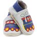 Dotty Fish Soft Leather Baby Shoes, Grey Train Design | Non-Slip Suede Soles | 0-6 Months to 4-5 Years | Toddler Boys' Footwear - Buy Online on GoSupps.com