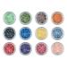 N&BF Nail Art Mussel Splitter 12er Set |Crushed Shells colorful |Perlmutt splinters for gel nails and acrylic modeling |Glitter Sea Shells |Glitzer mussel particles |Mussel inlays