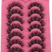 Fanxiton 5D Fluffy Crossed Mink Lashes - 7 Pairs 20mm Faux Mink Eyelashes with Clear Band - Buy Online on GoSupps.com