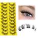 Cluster Lashes C Curl Wispy Individual Lashes 8-16MM Eyelash Extension 100 Clusters Natural Fluffy Pesta as DIY Lashes that Look like Lash Extension 10 Pairs by Yawamica Curl-8-16mm