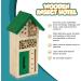 FiNeWaY Natural Wood Insect Bee Hotel House - Garden Shelter Bamboo Nesting Habitat - For Bees Butterflies Ladybugs Bugs Hanging or Free Standing (Small/Green) Small / Green - Buy Online on GoSupps.com