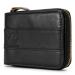 Leather Bifold Zipper Wallet for Men Travel Purse Pouch Gift Black