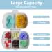 Travel Pill Organizer - 8 Compartment Portable Pill Case | Daily Pill Box for Vitamins & Supplements - Blue Datura - Buy Online on GoSupps.com