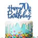 Tenhaisi Glittery Navy Blue Happy 70th Birthday Cake Topper Cheers to 70 Anniversary Birthday Party Decoration - 70 & Fabulous Cake Topper for Men Women Stepping Into 70 Party Decoration