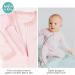 100% Cotton Double Zip Baby Sleepsuit Romper, Pink Stripe, 3-6 Months - Gender Neutral Footless Onesie with Fold Over Cuffs - Buy Online on GoSupps.com