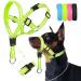 Weesiber soft dog handlebars - adjustable dog head dishes padded no pulling halter with reflective safety stripes for training and walking (green L) Large green