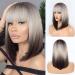 FAELBATY Short Bob Wig 14 Brown Blonde Ombre with Air Bangs | Shoulder Length Synthetic Cosplay Wig for Women - Dark Roots Gray Natural Hair | STR10B/89 - Buy Online on GoSupps.com