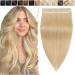 SEGO Hairpiece Clip in Extensions Real Hair THICK Hair Extension 1 Weft 5 Clips Human Hair Straight Medium Blonde #24 18"(45cm)-90g
