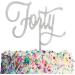 FORTY HAPPY BIRTHDAY Silver Glitter ACRYLIC Cake Topper 40 - Buy Online on GoSupps.com