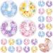 32 Pieces G Tube Pads Holder Cotton Pads for Feeding Support Abdominal G Tube Button Covers Reusable Feeding Tube Supplies Soft G Tube Covers for Breastfeeding Nursing Care 4 Designs (Fresh Flower)