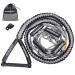 MUMUBOAT 25ft Wakesurf Rope with EVA Handle, 6 Sections Floating Watersport Ropes for Wake Surfing Grey & Black