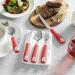 Special Supplies Adaptive Utensils 5-Piece Set - Non-Weighted, Non-Slip Handles for Hand Tremors, Arthritis, Parkinson's or Elderly Use - Stainless Steel Utensils for Easy Dining - Red - Buy Online on GoSupps.com
