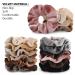 12 Pcs Neutral Velvet Hair Scrunchies - Elastic Hair Ties for Women & Girls | 12 Colors - Buy Online on GoSupps.com