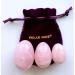 Yoni Eggs Dreierset - Rose Quartz Gem Drilled G M K Sizes | Pelvic Floor Training | Polar Jade - Buy Online on GoSupps.com