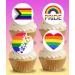 24 x Pre-Cut Pride 3 Edible Stand up Wafer/Rice Paper Cupcake Cake Dessert Toppers LGBTQ Party Rainbow Flag Decorations (Pride 3) - Buy Online on GoSupps.com