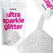 Hemway Silver Ultrafine/Extra Fine Glitter 100g 3.5oz Cosmetic Safe 1/128" .008" 0.2mm Silver Ultrafine - 100g