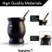 BARGRIN Mate Argentino Set for Yerba Mate - Includes Stainless Steel Bulb and a Bulb Cleaning Brush - Matte Double Wall Kit Stainless Steel Black 3D - Buy Online on GoSupps.com