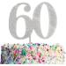 Number 60 HAPPY BIRTHDAY Silver Glitter ACRYLIC Cake Topper - Buy Online on GoSupps.com