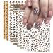 8Sheets Leopard Nail Stickers for Nail Art 3D Self-Adhesive Nail Decals Holographic Leopard Snake Tiger Nail Sticker Colorful Leopard Print Pattern Nail Design for Women Girls DIY Manicure Decoration leopard print-1