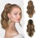 Sofeiyan ponytail extension clip in claw hair part ponytail hair extension long corrugated curly ponytail with clamp hair extension art hair heat -resistant for women brown honey blonde mixed light brown