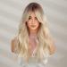 HAIRCUBE Long Wavy Synthetic Wig for Women - Daily Wear Mixed Blonde with Dark Roots - Buy Online on GoSupps.com