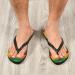 Mnsruu Flip-Flops with Marijuana Leaves | Striped Multi-Colored Design for Home Hotel Spa & Travel | Unisex Footwear for Men & Women - Buy Online on GoSupps.com