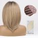 Haircube Short Bob Wig with Bangs - Heat-Resistant Synthetic Fiber Dark Root Ombre Ash Blonde - Perfect for Parties Cosplay & Daily Wear - Buy Online on GoSupps.com