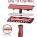 Bambaw Red Metal Safety Razor with Stand - Premium Red Shaving Razor - Buy Online on GoSupps.com