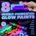 neon nights Glow in The Dark Paint Set - 8 Pack UV Acrylic Paints - Self Luminous 20mL for Halloween & Holiday Decor - Blacklight Activated - Buy Online on GoSupps.com