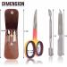 INSTEX Cuticle Nail Scissors and Files Set with Nail Pusher - Professional Curved Steel Blade for Precise Eyebrow and Toenail Grooming | Manicure Pedicure Tools for Men and Women - Includes Leather Pouch (Red Yellow) - Buy Online on GoSupps.com
