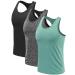 Ymmchy Men's Sport Tank Top sleeveless muscle shirt Gym tankop Fitness Quick Dry armpit shirt training undershirt 3-pack L 3 pack-black/gray/army green