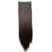 CAISHA by PRETTYSHOP XXL 24" 8 Pieces Set Clip In Extensions Hair Extension Hairpiece Straight Dark Brown Mix CES23 dark brown mix #2T33 CES23
