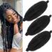 Xtrend 3 Packs 24 Inch Soft Springy Afro Twist Hair Pre-Separated Spring Twist Hair for Faux Locs Natural Black Marley Twist Crochet Braiding Hair Synthetic Hair Extensions for Black Women 1B# 24 Inch (Pack of 3) 1B#