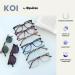 Shop Opulize Koi Reading Glasses - Large Rectangular Frames for Men & Women - Stylish Visual Aid with Feather Hinges - R50 +1.50 Dioptria in Black Lila Klar & Aqua - Buy Online on GoSupps.com