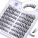 LZM Lashes Natural C Curl Individual Lashes 8-14mm Diy at Home False Eyelashes Thin Band Wispy Cluster Lashes Reusable Soft False Lashes
