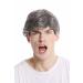 WIG ME UP - GFW355A-44 men's wig short short-haired parting fashionable grey dark grey with black