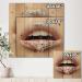DesignQ Female Lips Gel Wall Decor - Modern Silver Wood Art & Starry Panels on Natural Pine | Large Contemporary Wall Art - Buy Online on GoSupps.com