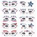 10 Sets USA Independence Day Waterproof Temporary Tattoos - Flag Star Face Stickers for Adults & Kids - Buy Online on GoSupps.com