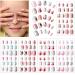 120 pieces girls on press nails fake nails artificial nail tips children full cover short wrong fingernails for girls children nail art decoration (flamingo topics)