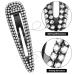 16 Pieces Rhinestone Snap Hair Clips - Crystal Metal Barrettes for Women & Girls - Wedding Hairpins in Black & Silver - Buy Online on GoSupps.com