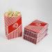 Popcornloop 100 er popcorn bags popcorn box bags candy bar bag wedding paper sweets boxes for party paper container red white beige striped snack box gift children (red 100 pieces)