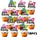 S-HuaP-07Ice Cream Fruit Dessert Cupcake Topper Colorful Glitter Happy Birthday Sensory Pop Game Theme Decor Supplies Baby Shower Boys Girls Birthday Party Decorations - Buy Online on GoSupps.com