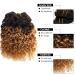 Ombre Brown Curly Human Hair Bundles 8 Inch, 12A Brazilian Virgin Kinky Curly Weave Bundles, Pack of 4 for Women - Buy Online on GoSupps.com