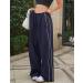 Himosyber Women's Navy Y2K Parachute Pants - Elastic Waist Baggy Track Trousers | Medium - Buy Online on GoSupps.com