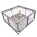 LIMAST Baby Playpen , Baby Playpen for Toddler, Baby Playard, Playpen for Babies with Gate , Indoor & Outdoor Playard for Kids Activity Center,Sturdy Safety Play Yard with Soft Breathable Mesh Grey