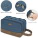 WANDF Hanging Dopp Kit Travel Toiletry Bag for Men - Water-Resistant Vegan Leather Shaving Bag - Blue - Buy Online on GoSupps.com