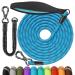 Aystkniet Bungee tow leash for dogs 3m 5m 10m 15m 20m 30m shock -absorbing dog leash with padded handle reflective threads lockable hook for medium large dog 15m 8mm blue