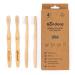 Gondola Kids Bamboo Toothbrushes Soft Bristles – Vegan Organic Eco Friendly Tooth Brush for Kids with Fun Animals Designs & Lightweight, Smooth Bamboo Handles – Zero Waste Packaging – 4 Pack