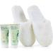 White Rose Jasmine Home Spa Slippers Set - Luxury Bath & Body Gift Basket for Women - Includes Body Lotion, Shower Gel, Plush Slippers - Perfect Holiday Gift - Buy Online on GoSupps.com